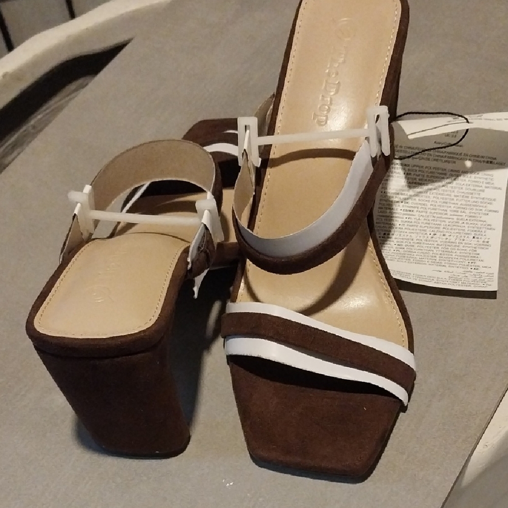 Women's Brown Suede Block Heel Sandals